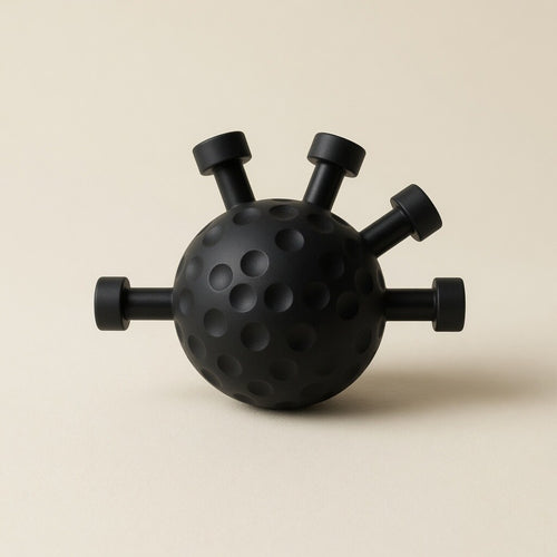 ARMWERK Penta Unterarmtrainer – schwarze Kugel mit fünf federnden Kolben
